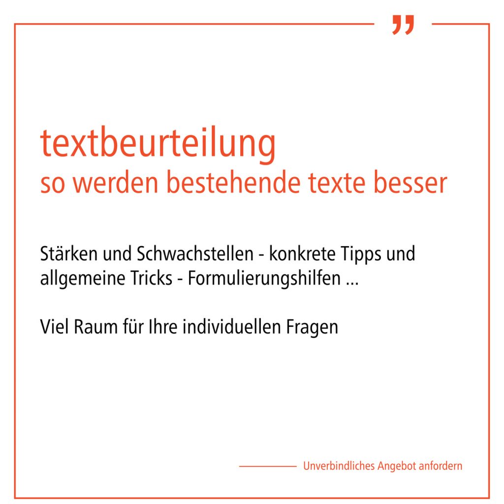 Textbeurteilung: so werden bestehende Texte besser